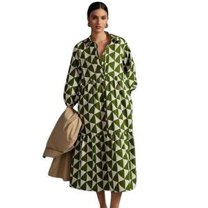 Maeve | Dresses | Maeve By Anthropologie Green Striped Size Medium Midi  Dress | Poshmark